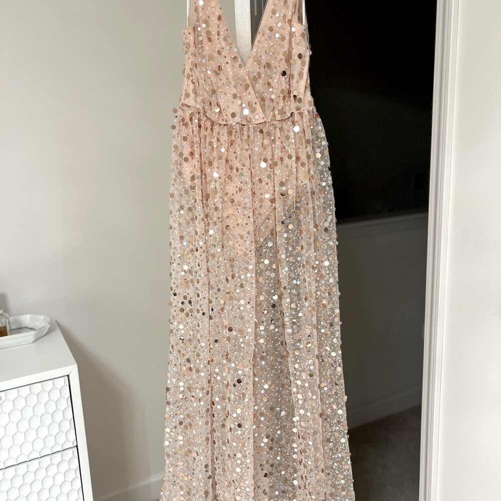 Lulus bodysuit see-through sequin dress